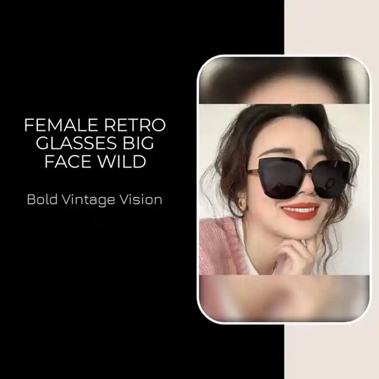Female retro glasses big face wild by@Outfy