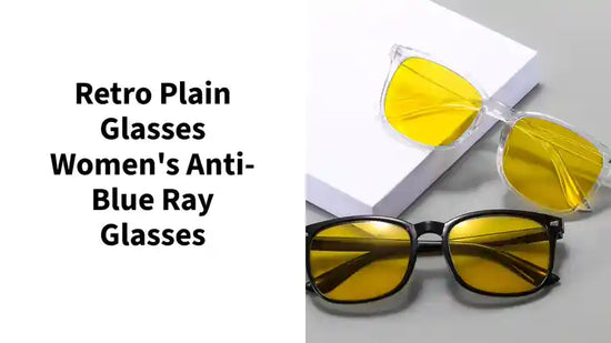 Retro Plain Glasses Women's Anti-blue Ray Glasses by@Outfy