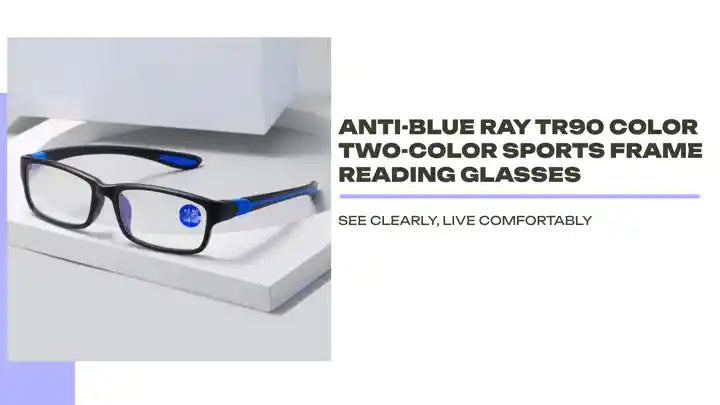 Anti-Blue Ray TR90 Color Two-color Sports Frame Reading Glasses by@Outfy