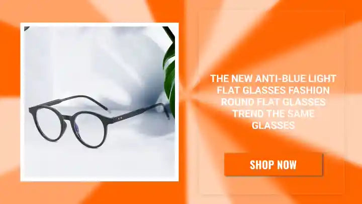 The New Anti-Blue Light Flat Glasses Fashion Round Flat Glasses Trend The Same Glasses by@Outfy