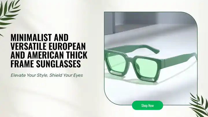 Minimalist And Versatile European And American Thick Frame Sunglasses by@Outfy
